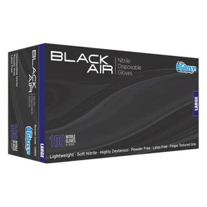 Black Air Nitrile Disposable Gloves 100 Pack
