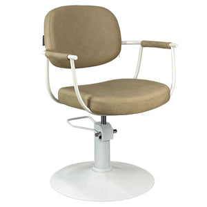 Chelsea Styling Chair - Sand Upholstery - White Frame