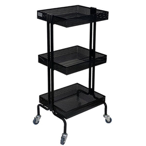 Clem 3-Shelf Trolley Black