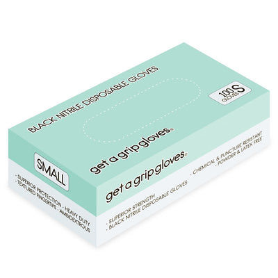 Get A Grip Superior Strength Black Nitrile Gloves - 100 Pack