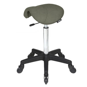 Saddle Stool Forest Green No Back Black Base & ClicknClean Wheels