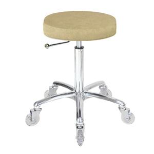 Turbo Stool Sand - Chrome Base - Clear Castor Wheels