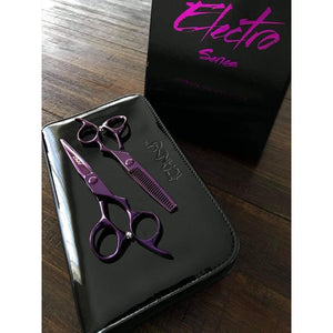 iCandy Electro Violet Purple Scissor & Thinner Bundle Inch Black Case