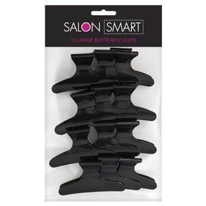 Butterfly Clips Large Black 12 pk